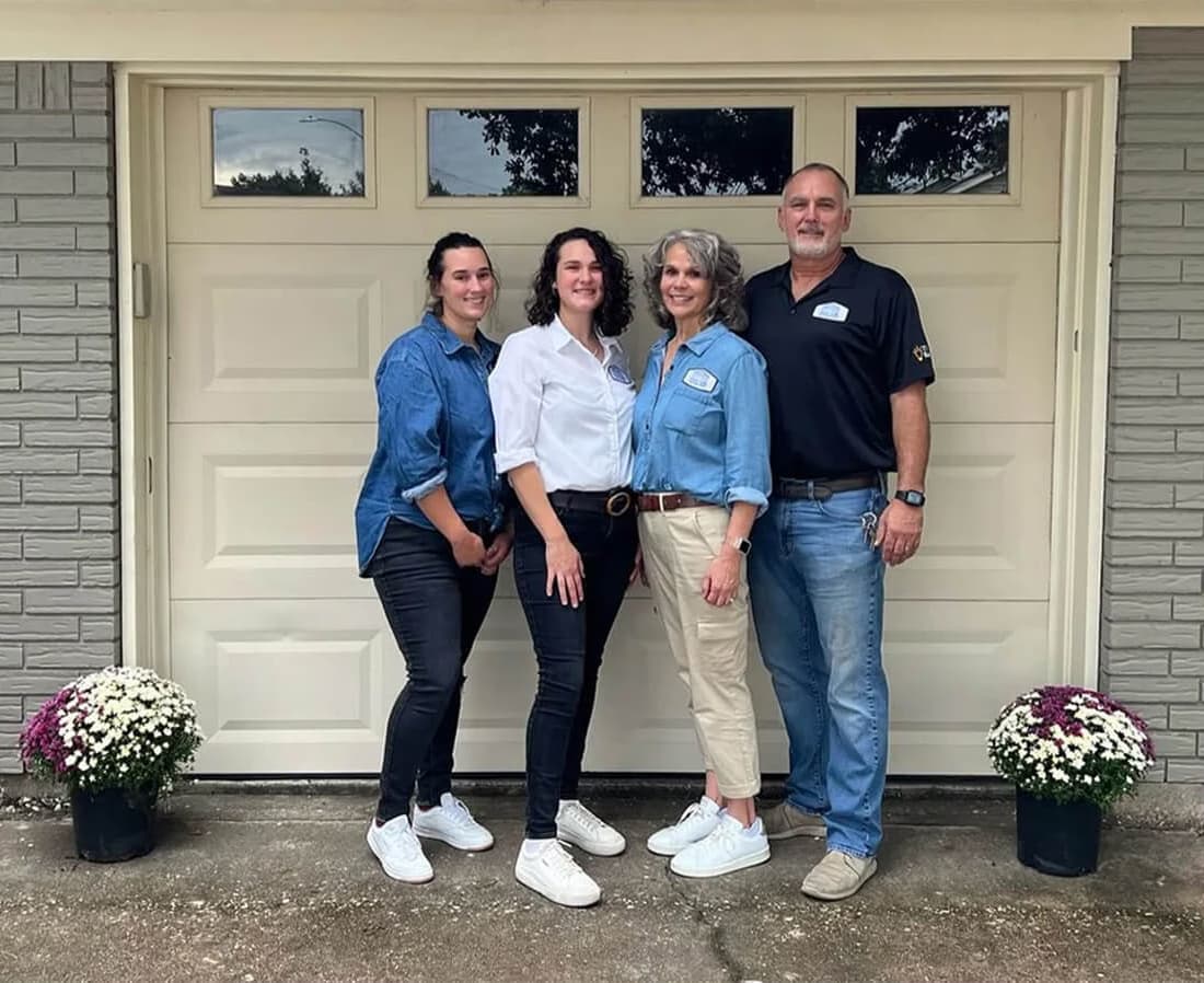 The Heads Up Garage Door team, a family- and woman-owned business serving Southeast Texas
